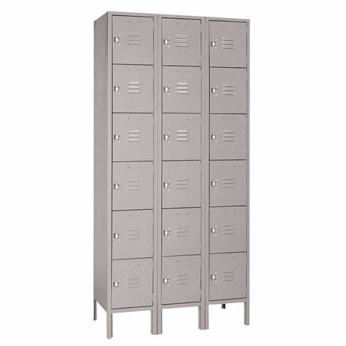 Lyon Six Tier Lockers - Dove Gray