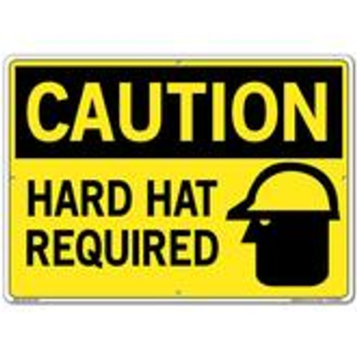 Vestil Sign - Caution Hard Hat Required