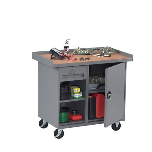 Tennsco MB-2-2542 Mobile Workbench with Cabinet and 1 Drawer