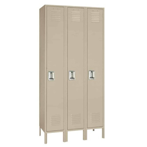 Lyon Standard Single Tier Steel Locker - 3 Wide - 12" x 12" x 66"