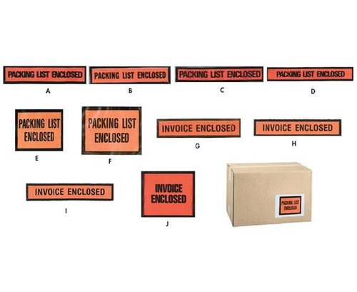PACKING LIST ENVELOPES INVOICE ENCLOSED FULL SIZE DESCRIPTION (J)