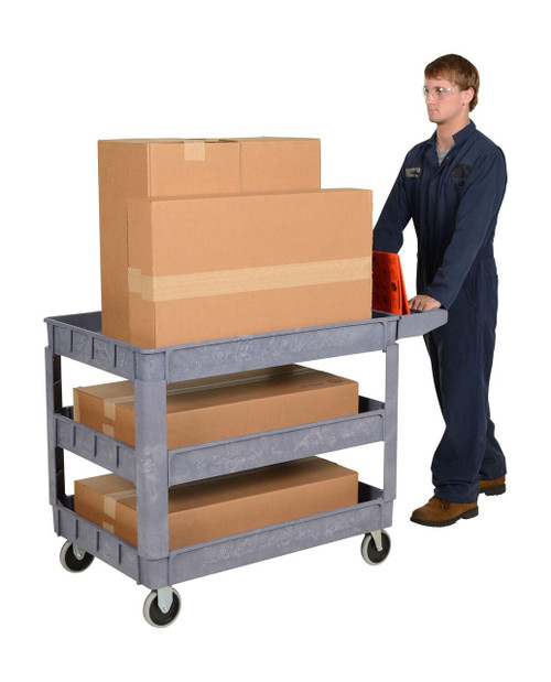 Vestil PLSC-3-2436 Plastic Utility Service Carts - 2