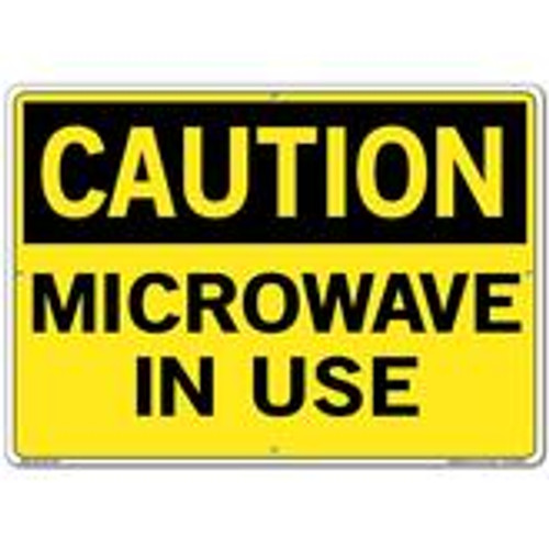 Vestil Sign - Caution Microwave In Use