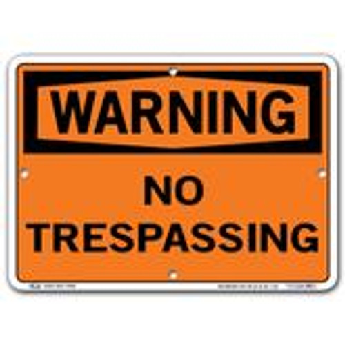 Vestil Warning No Trespassing
