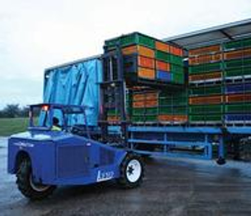 Combilift Moving Poultry Crates From A Full Container