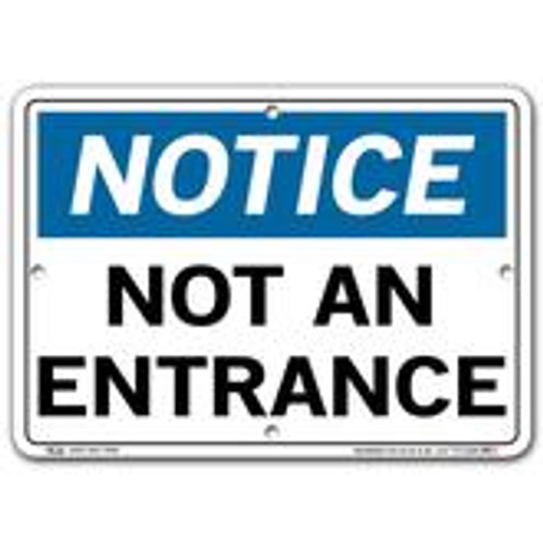 Vestil Notice Not an Entrance
