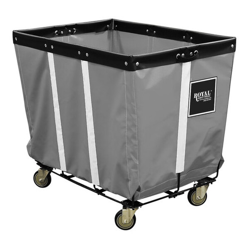 Vinyl Basket Truck with Wire Base - 20 Bushel - Permanent Liner in Gray
