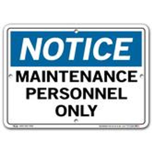 Vestil Notice Maintenance Personnel Only