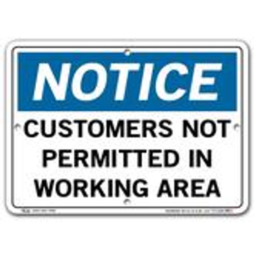 Vestil Notice Customers Not Permitted In Working Area