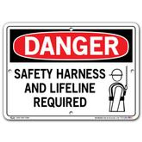 Vestil Danger Safety Harness and Lifeline Required