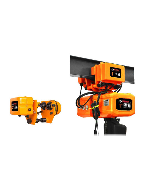 Bison Single Phase Electric Chain Hoist With Motorized Trolley