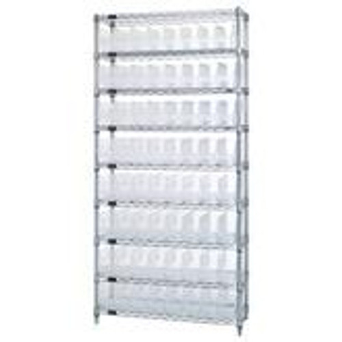 Quantum Wire Shelving & Clear-View Store-More Shelf Bins, Model WR9-201CL