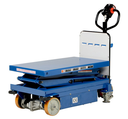 Vestil CART-1500D-DC-CTD  Steel Powered Drive and Powered Lift Hydraulic Double Scissor Cart 