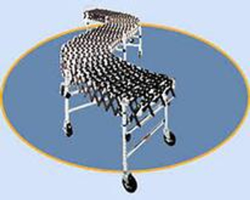 Heavy Duty Accordion Wheel Conveyors - 24 Inch Widths - Black Plastic Wheels 
