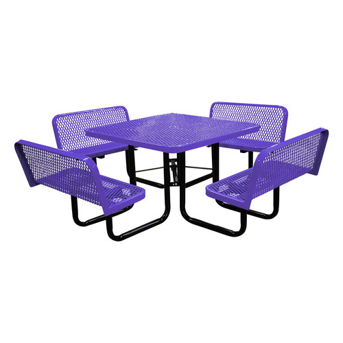 Leisure Craft 46 Inch Square Table with Bench Seats