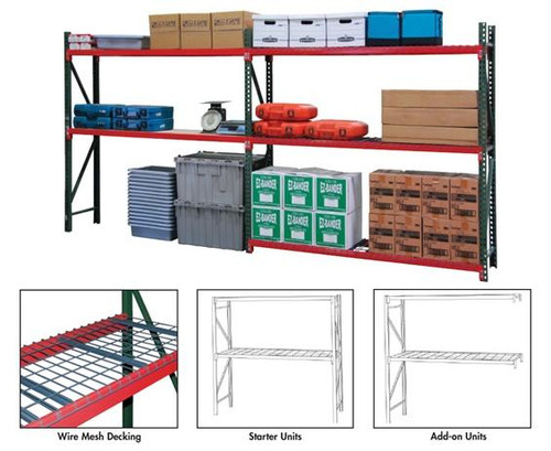 Jaken Co. FastRak Bulk Storage Rack Units With Wire Mesh Decking STARTER UNITS  Material Flow