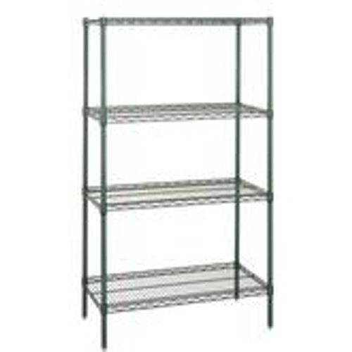 Quantum Genuine Wire Shelving Stainless Steel Starter Kit - 4 Shelves 86 Inch High Quantum Genuine Wire Shelving Stainless Steel Starter Kit - 4 Shelves 86 Inch High