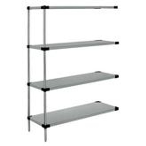 Quantum Stainless Steel Solid Shelving Add-On Kits - 4 Shelves 74 Inch High Quantum Stainless Steel Solid Shelving Add-On Kits - 4 Shelves 74 Inch High