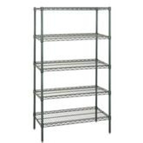 Quantum Genuine Wire Shelving Proform Green Epoxy Starter Kit - 5 Shelves 86 Inch High Quantum Genuine Wire Shelving Proform Green Epoxy Starter Kit - 5 Shelves 86 Inch High