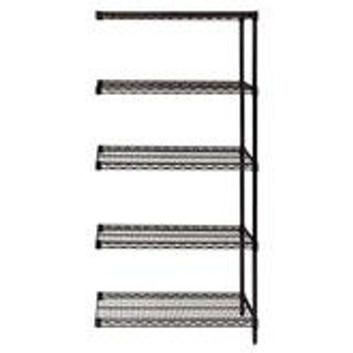 Quantum Genuine Wire Shelving Black Epoxy Add-On Kit - 5 Shelves 54 Inch High Quantum Genuine Wire Shelving Black Epoxy Add-On Kit - 5 Shelves 54 Inch High