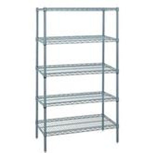 Quantum Genuine Wire Shelving Gray Epoxy Starter Kit - 5 Shelves 86 Inch High Quantum Genuine Wire Shelving Gray Epoxy Starter Kit - 5 Shelves 86 Inch High