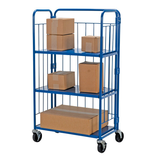 Vestil ROL-1834-3 Foldable Nestable Roller Container with 3 Shelves | Material Flow