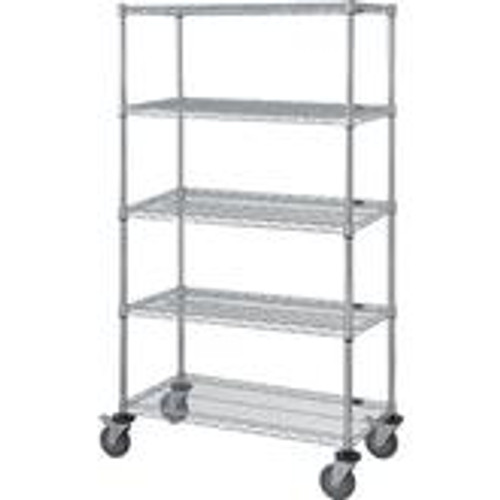 Quantum Stem Caster 5 Wire Shelf Mobile Carts Chrome