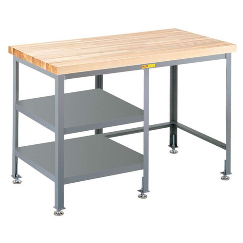 Little Giant Butcher Block Table/Desk with Side Shelf Storage Model WT-2S-2448-LL