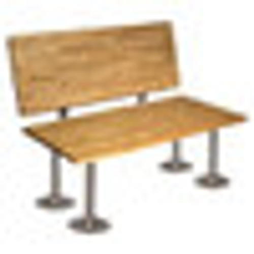 ADA Locker Room Bench with Back and Steel Gray Pedestals
