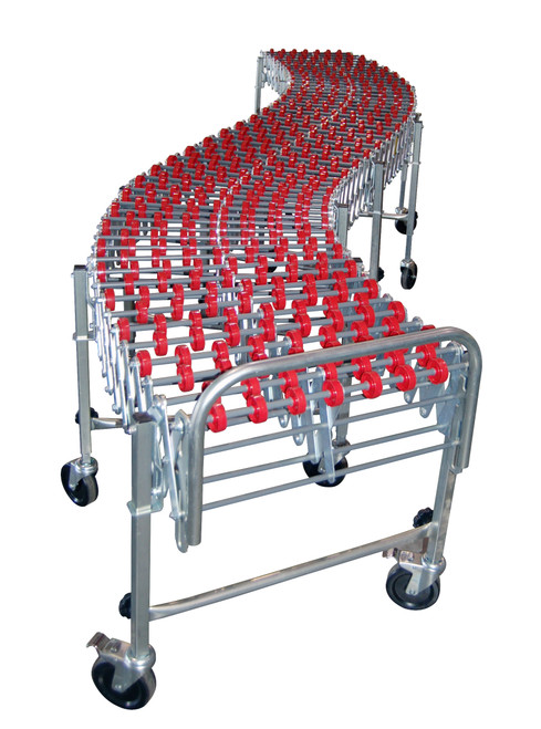 NestaFlex 226 Series Expandable Portable Conveyors with 18" Wide Red Nylon Wheels NestaFlex 226 Series Expandable Portable Conveyors with 18" Wide Red Nylon Wheels