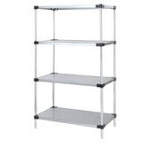 Quantum Galvanized Steel Solid Shelving Starter Kits - 4 Shelves 54 Inch High Quantum Galvanized Steel Solid Shelving Starter Kits - 4 Shelves 54 Inch High