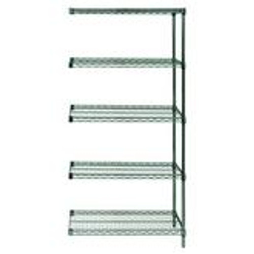 Quantum Genuine Wire Shelving Proform Green Epoxy Add-On Kit - 5 Shelves 63 Inch High Quantum Genuine Wire Shelving Proform Green Epoxy Add-On Kit - 5 Shelves 63 Inch High