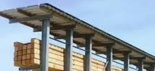 Structural Cantilever Rack with Roof Material Flow