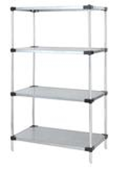 Quantum Galvanized Steel Solid Shelving Starter Kits - 4 Shelves 63 Inch High Quantum Galvanized Steel Solid Shelving Starter Kits - 4 Shelves 63 Inch High