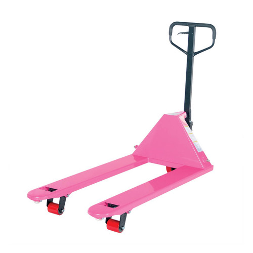 Pink Full Featured Deluxe Pallet Truck - 27"W x 48"L Forks - Model PM5-2748-PINK