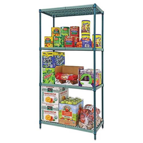 Quantum Proform Green Wire Plastic Mat One Box Shelving - 63" H 4 Shelves Quantum Proform Green Wire Plastic Mat One Box Shelving - 63" H 4 Shelves