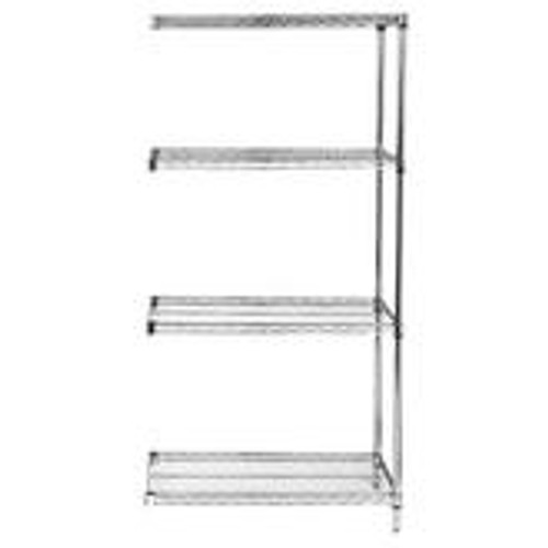 Quantum Genuine Wire Shelving Stainless Steel Add-On Kit 4 Shelves 54 Inch High