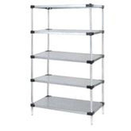 Quantum Galvanized Steel Solid Shelving Starter Kits - 5 Shelves 74 Inch High Quantum Galvanized Steel Solid Shelving Starter Kits - 5 Shelves 74 Inch High