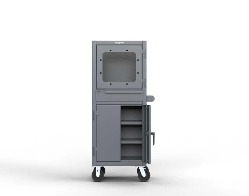 Strong Hold 25-CC-242-RK-CA Mobile Industrial Computer Cabinet with Retractable Keyboard