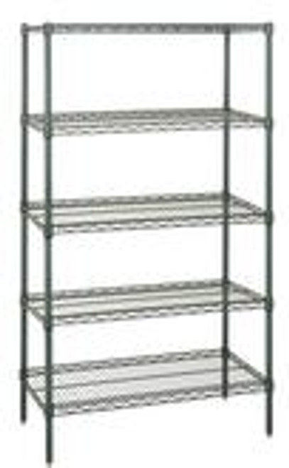 Quantum Genuine Wire Shelving Proform Green Epoxy Starter Kit - 5 Shelves 74 Inch High Quantum Genuine Wire Shelving Proform Green Epoxy Starter Kit - 5 Shelves 74 Inch High