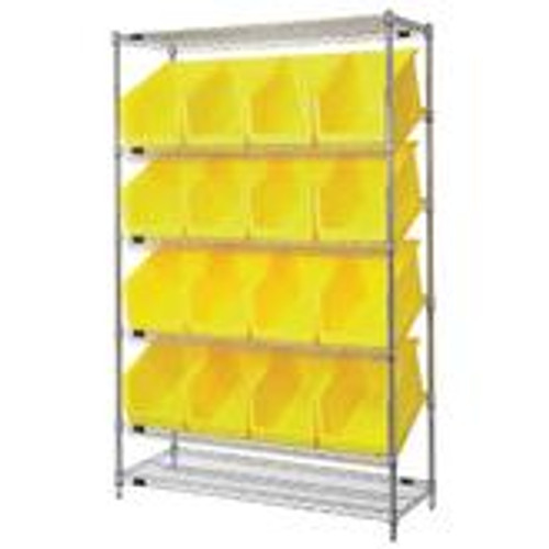 Quantum Wire Shelving System with Flat and Slanted Shelves