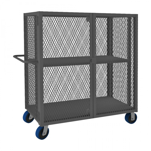 Durham Mesh Truck, 1 Adjustable Shelf, 30 x 60, 2000 lbs. Capacity HTL-3060-DD-1AS-6PU-95
