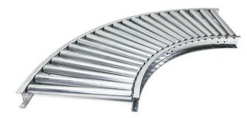 UNEX 1.9 Inch Diameter Roller Gravity Conveyor Curves - 18 Inch Wide (MRS)