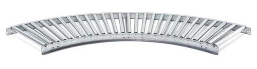 UNEX 1.38 Inch Diameter Roller Gravity Conveyor Curves - 15 Inch Wide - Steel Frame/Steel Roller