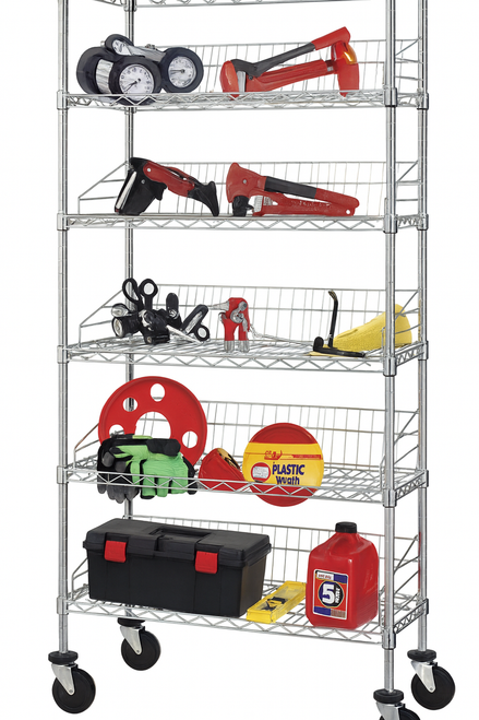 Quantum Complete Post Basket Mobile Units WRC74-BSK2436C-5  | Material Flow