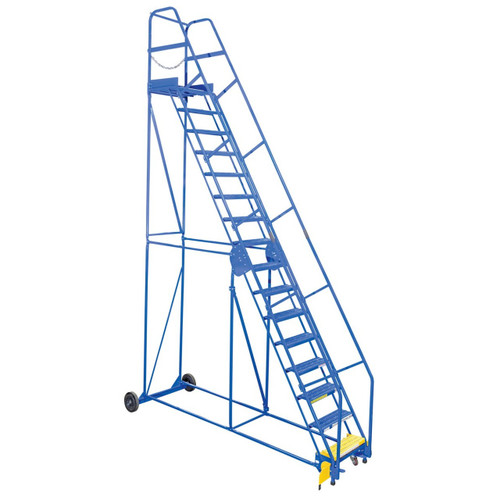 Rolling Warehouse Ladders 12 to 16 Step Model LAD-16-21-G