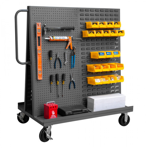 Durham AF-3048-PBLP-BS-95 A-Frame Truck with Half Pegboard Half Louvered Panels | Material Flow