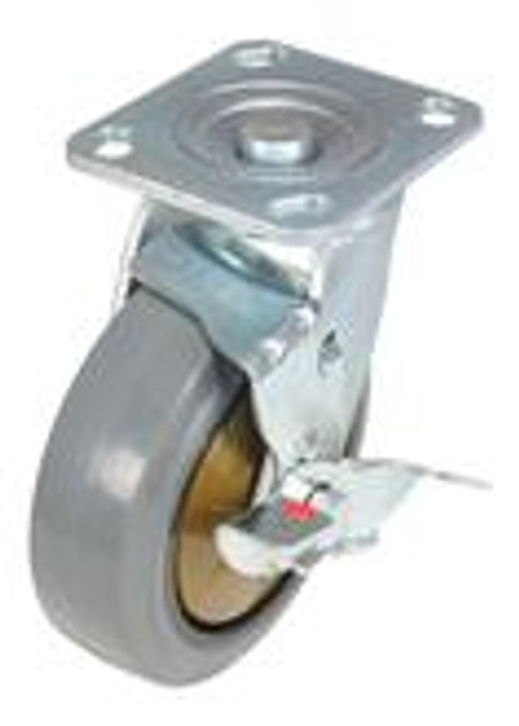 Model CST-KSM-6X2MR-SWB Swivel Rubber Casters with Brake