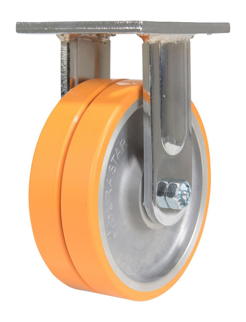 Vestil Model CST-FXE-6X2DSI-R Rigid Dual Wheel Polyurethane Casters