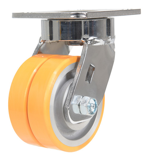 Vestil Swivel Dual Wheel Polyurethane Casters, CST-FXE-4X2DSI-S